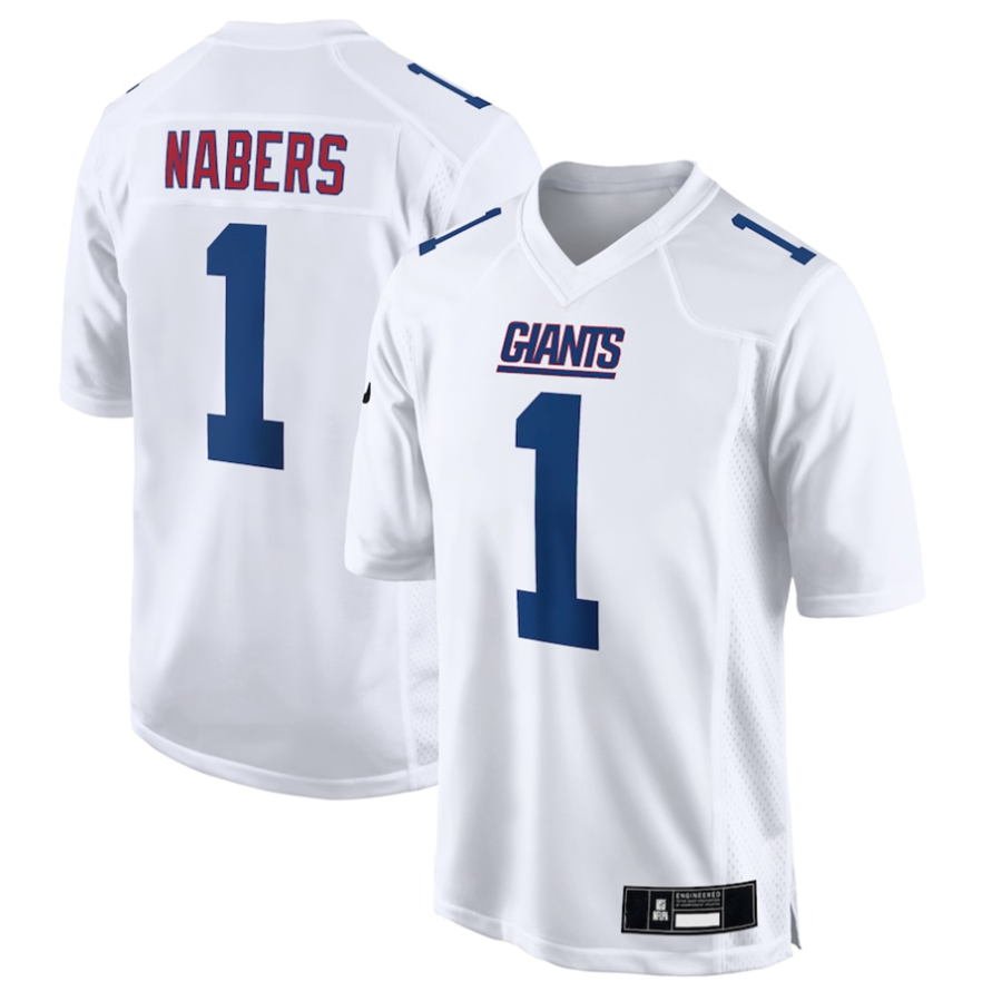 Choea NY. Giants Tundra #1 Malik Nabers Player White Fashion Stitched Jerseys