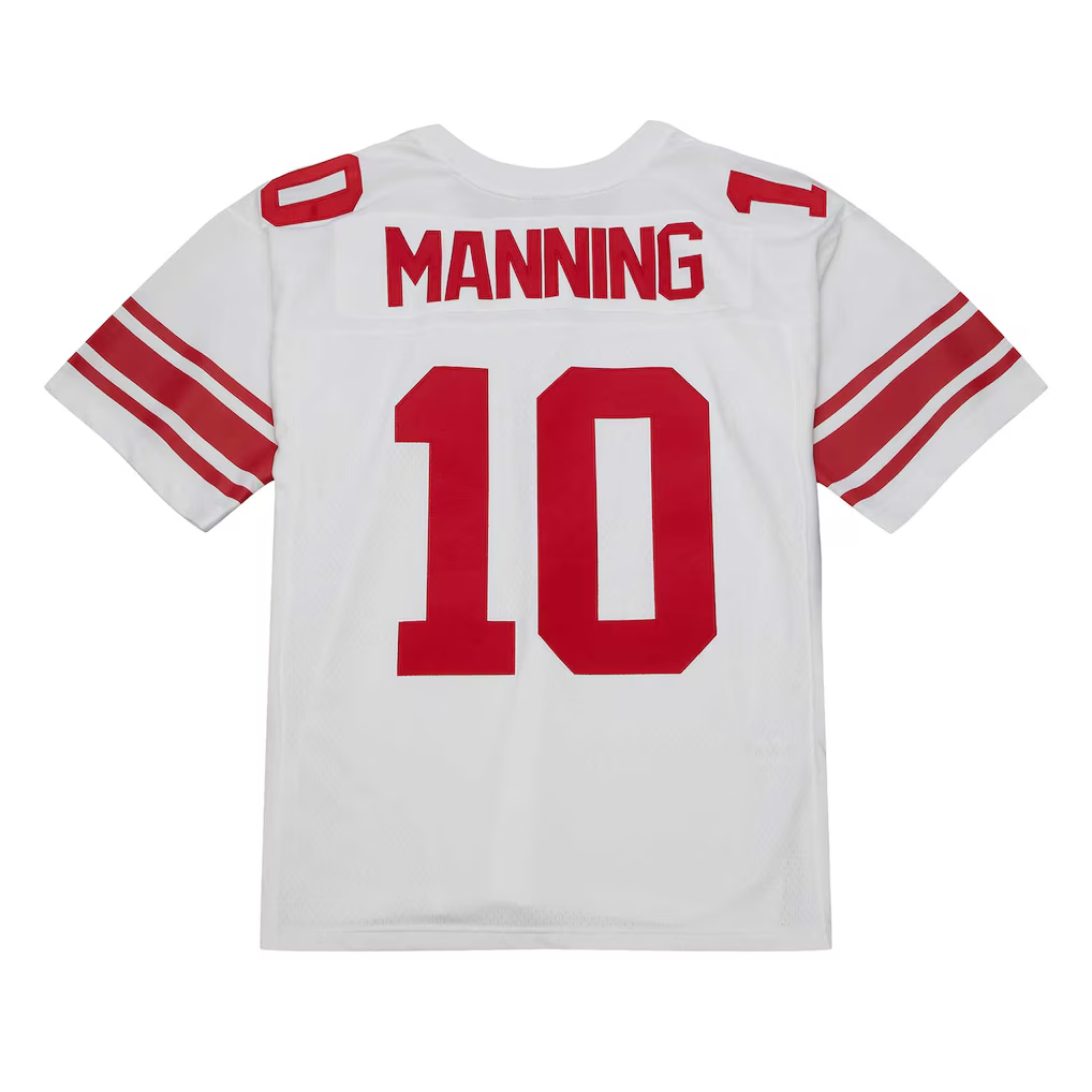 Choea NY.Giants #10 Eli Manning Mitchell & Ness White Legacy Replica Stitched Puhic Jersey