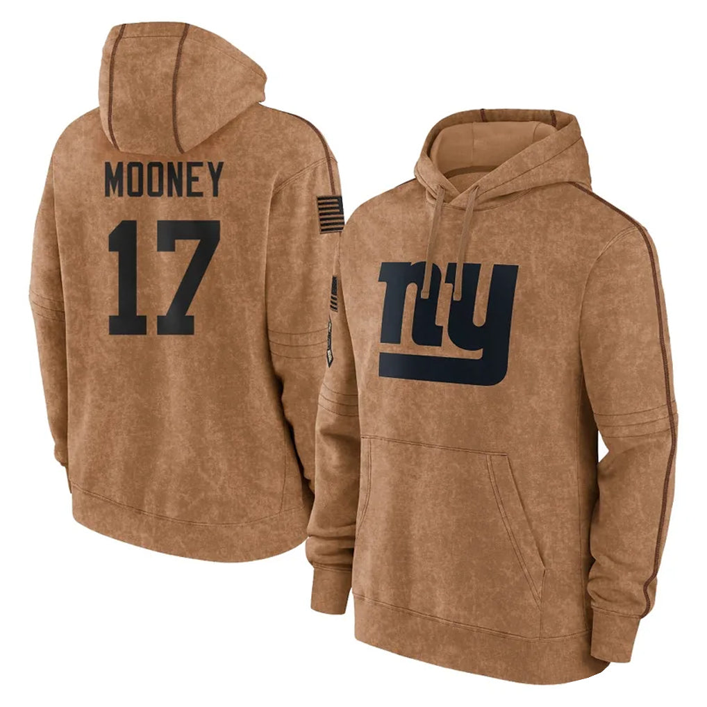 Choea NY.Giants #17 Darnell Mooney Player Brown Salute to Service Pullover Hoodies Limited Game Stitched Jerseys
