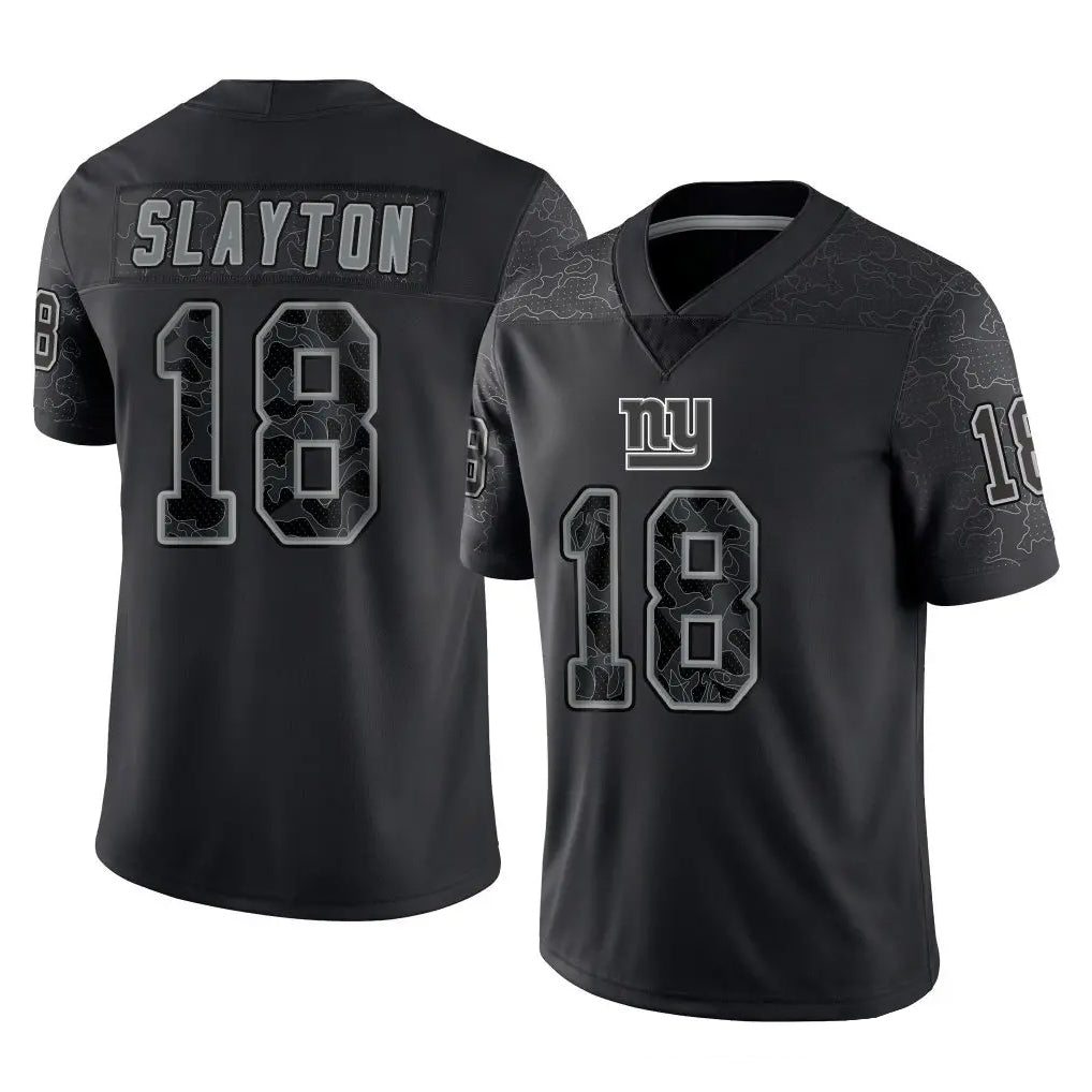 Choea NY.Giants #18 Darius Slayton Player Black Limited Reflective Home Game Stitched Jerseys