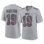 Choea NY.Giants #19 Jameis Winston Player Gray Atmosphere Fashion Limited Game Stitched Jerseys