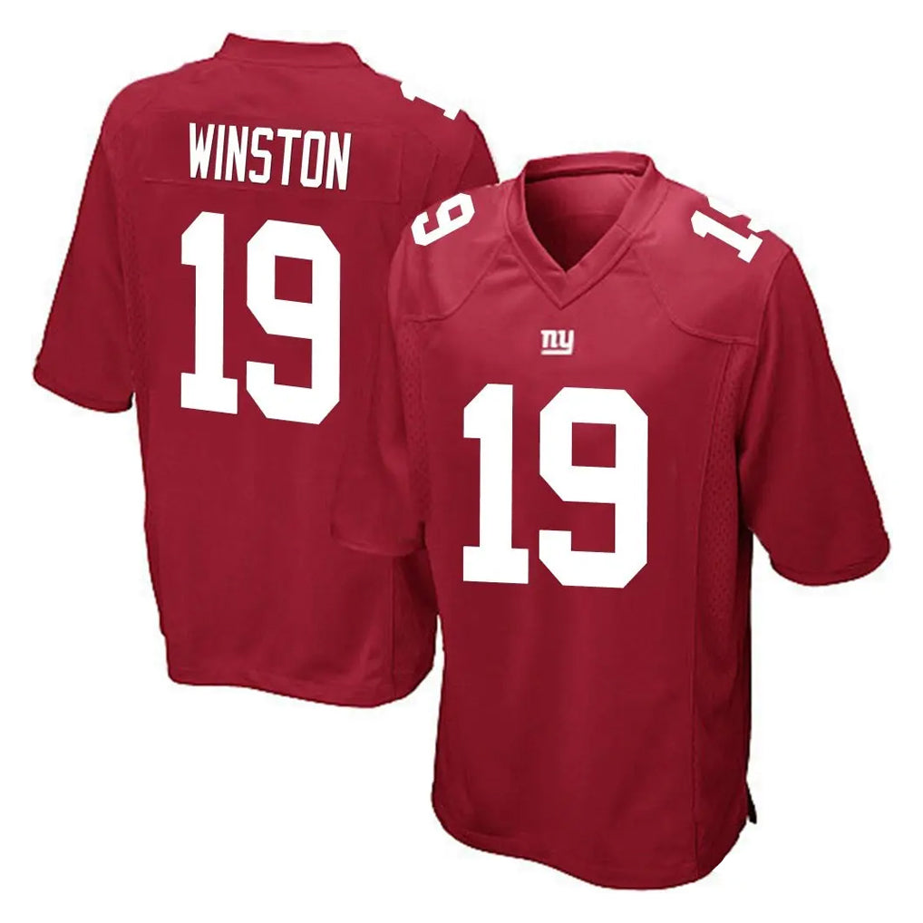Choea NY.Giants #19 Jameis Winston Player Red Home Game Stitched Jerseys