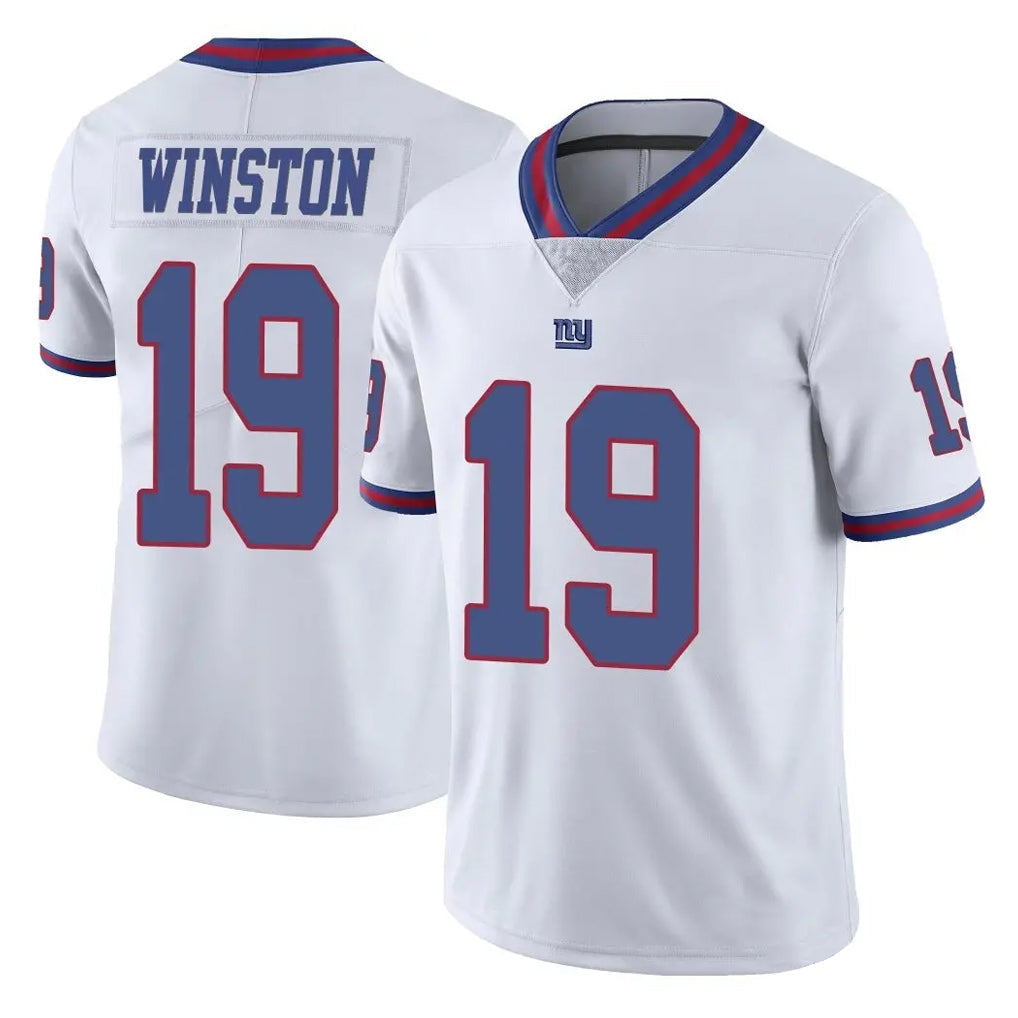 Choea NY.Giants #19 Jameis Winston Player White Color Rush Home Game Stitched Jerseys