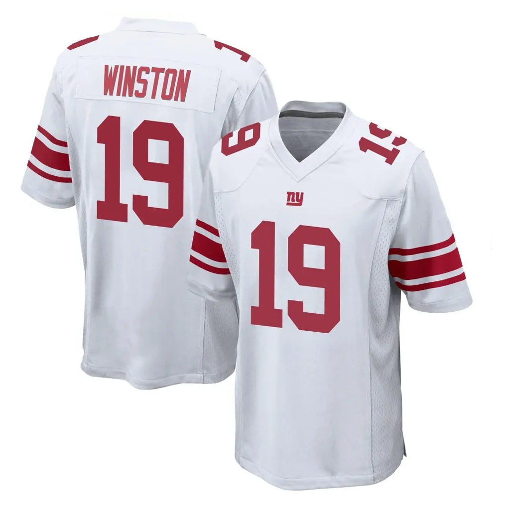Choea NY.Giants #19 Jameis Winston Player White Home Game Stitched Jerseys