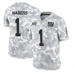 Choea NY.Giants #1 Malik Nabers Player Arctic Camo Salute To Service Limited Game Stitched Jerseys