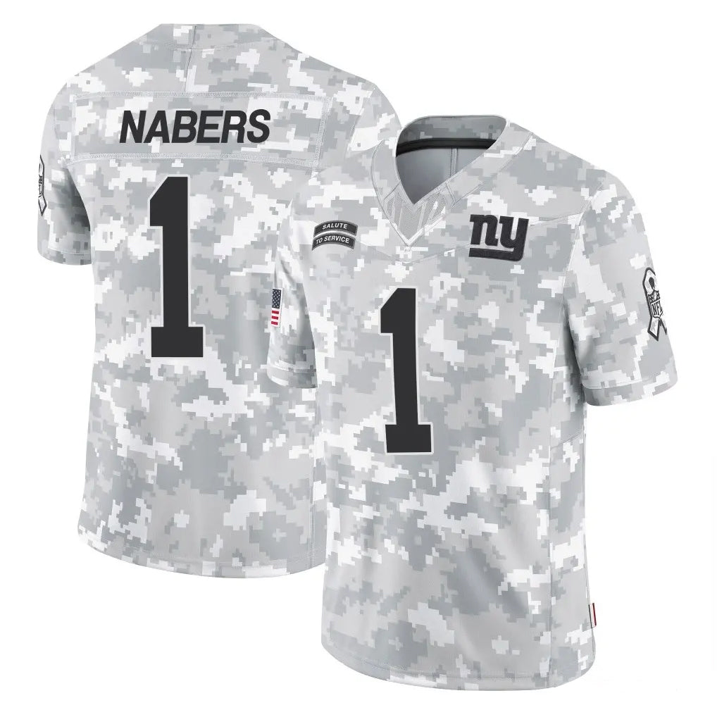 Choea NY.Giants #1 Malik Nabers Player Arctic Camo Salute To Service Limited Game Stitched Jerseys