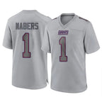 Choea NY.Giants #1 Malik Nabers Player Gray Atmosphere Fashion Limited Game Stitched Jerseys