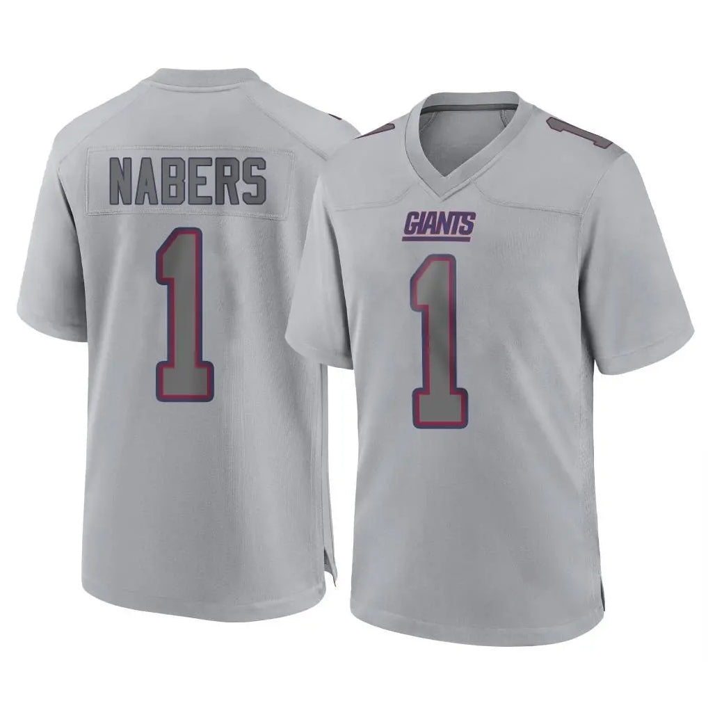 Choea NY.Giants #1 Malik Nabers Player Gray Atmosphere Fashion Limited Game Stitched Jerseys