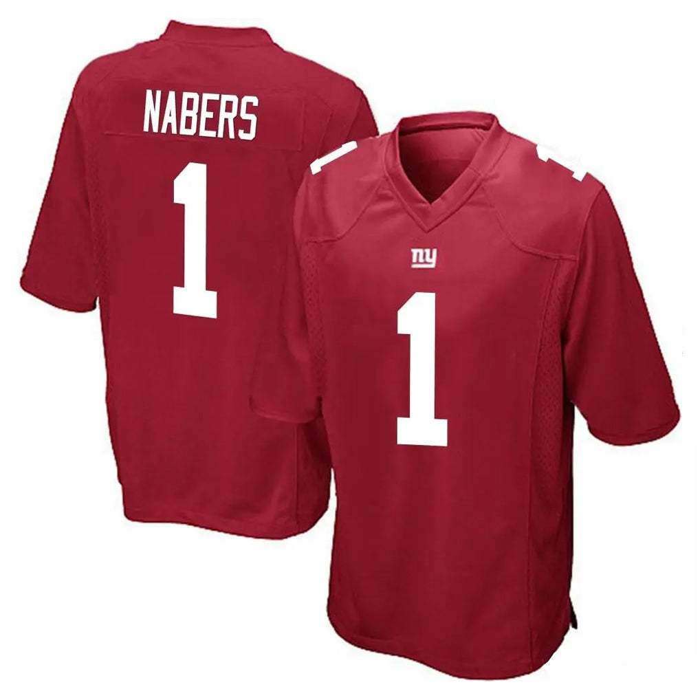 Choea NY.Giants #1 Malik Nabers Player Red Home Game Stitched Jerseys
