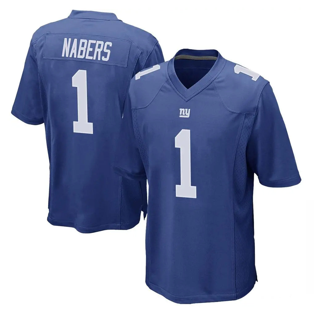 Choea NY.Giants #1 Malik Nabers Player Royal Home Game Stitched Jerseys