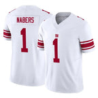 Choea NY.Giants #1 Malik Nabers Player White Limited Vapor F.U.S.E. Home Game Stitched Jerseys