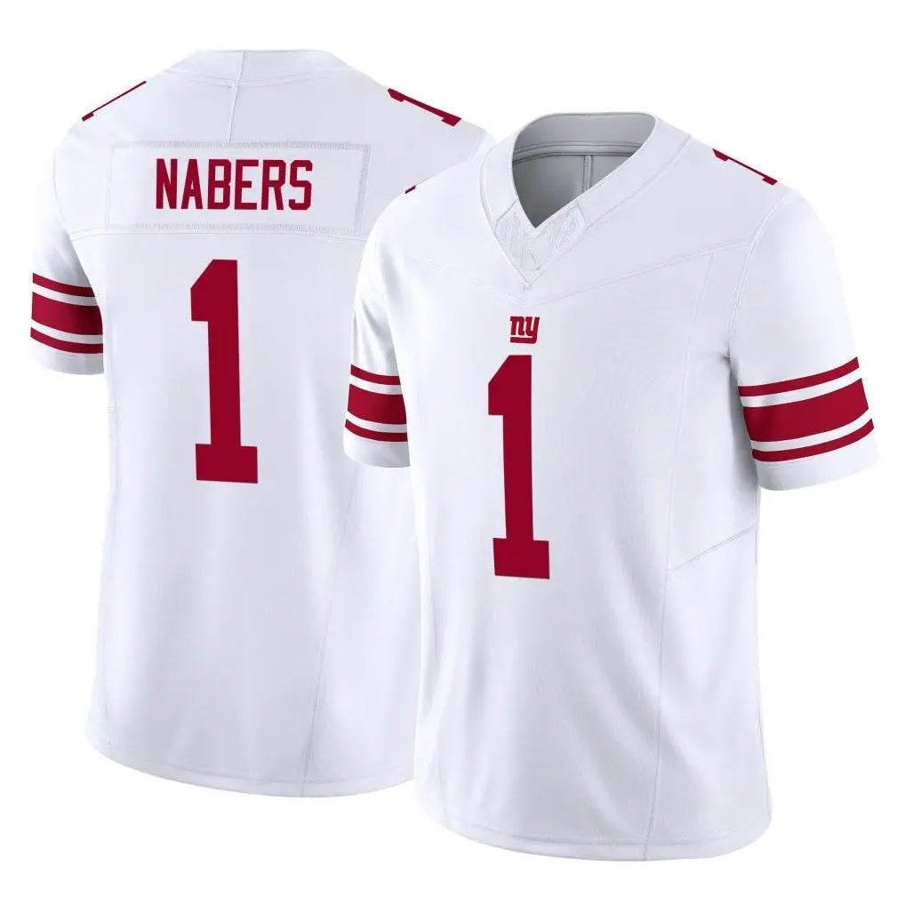Choea NY.Giants #1 Malik Nabers Player White Limited Vapor F.U.S.E. Home Game Stitched Jerseys