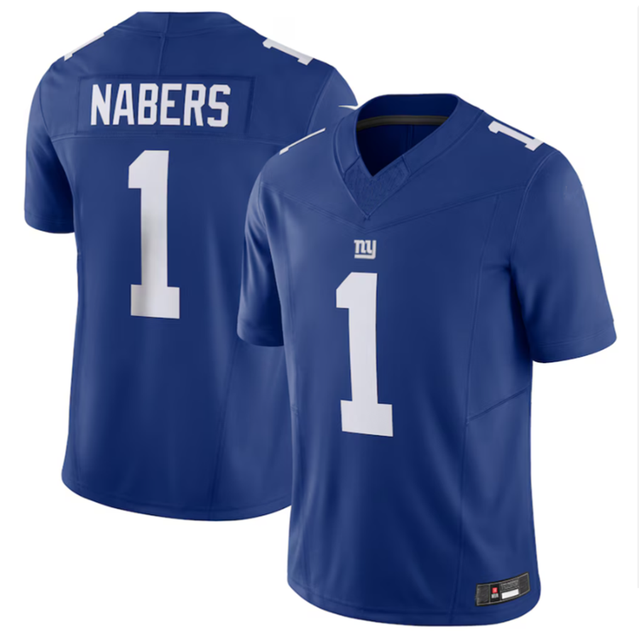 Choea NY.Giants #1 Malik Nabers Royal Vapor F.U.S.E. Limited American Stitched Stitched Jersey