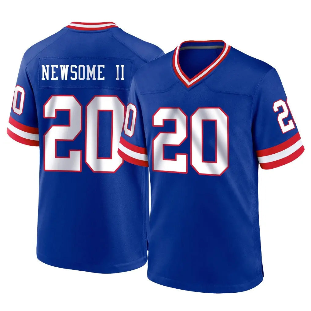 Choea NY.Giants #20 Greg Newsome II Player Royal Classic Home Game Stitched Jerseys