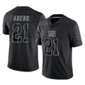 Choea NY.Giants #21 Paulson Adebo Player Black Limited Reflective Home Game Stitched Jerseys