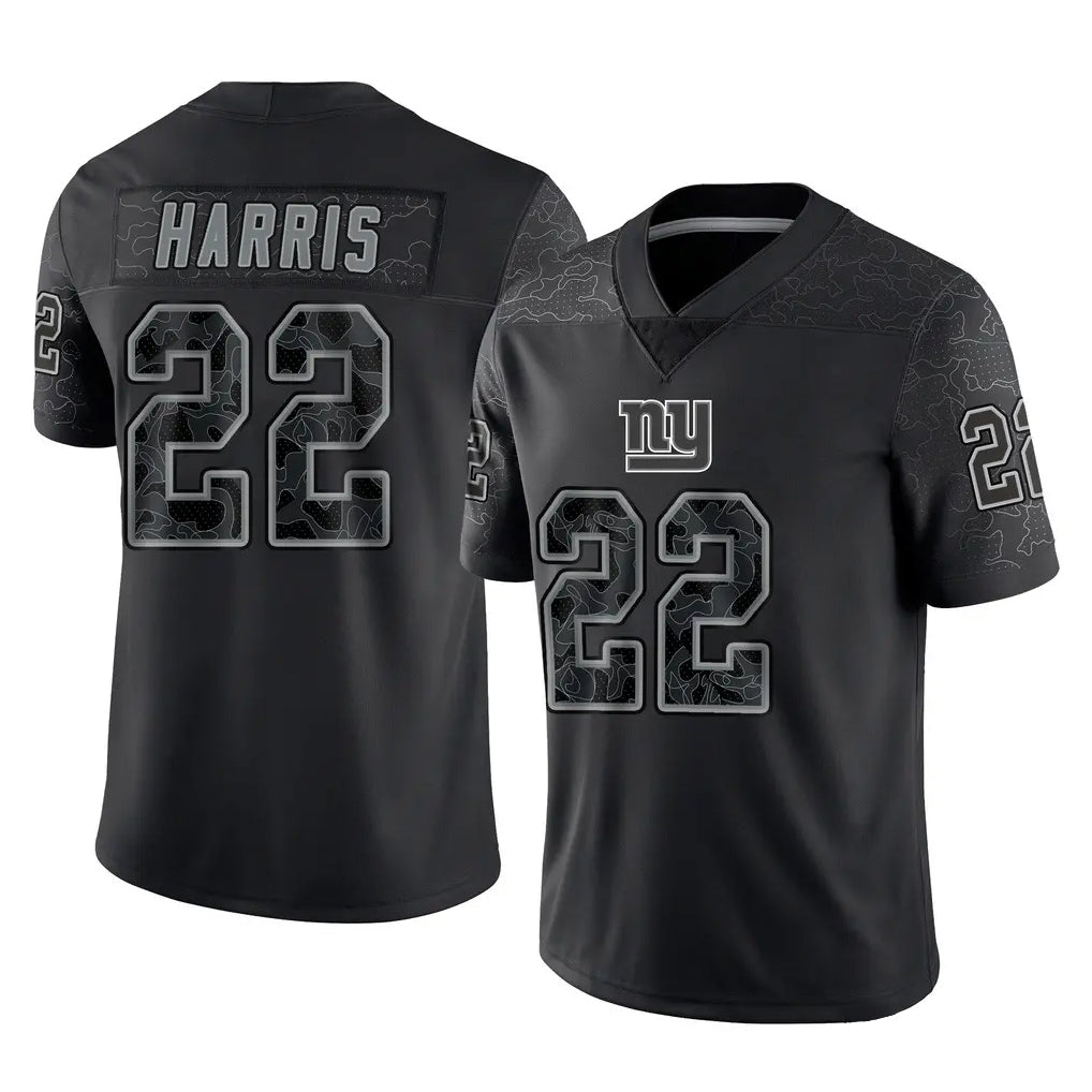 Choea NY.Giants #22 Najee Harris Player Black Limited Reflective Home Game Stitched Jerseys