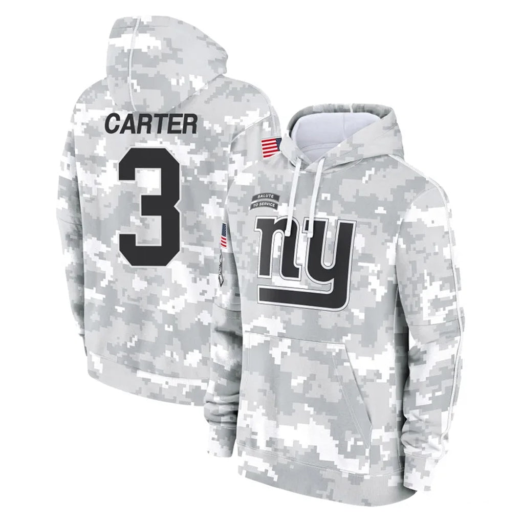 Choea NY.Giants #3 Abdul Carter Player Arctic Camo Salute to Service Pullover Hoodies Limited Game Stitched Jerseys