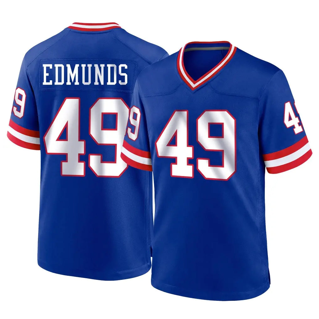 Choea NY.Giants #49 Tremaine Edmunds Player Royal Classic Home Game Stitched Jerseys