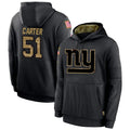 Choea NY.Giants #51 Abdul Carter Player Black Salute to Service Hoodies Stitched Jerseys