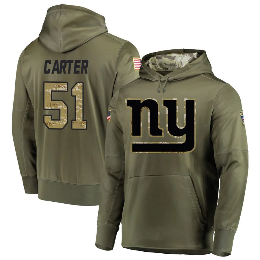 Choea NY.Giants #51 Abdul Carter Player Salute to Service Hoodies Stitched Jerseys
