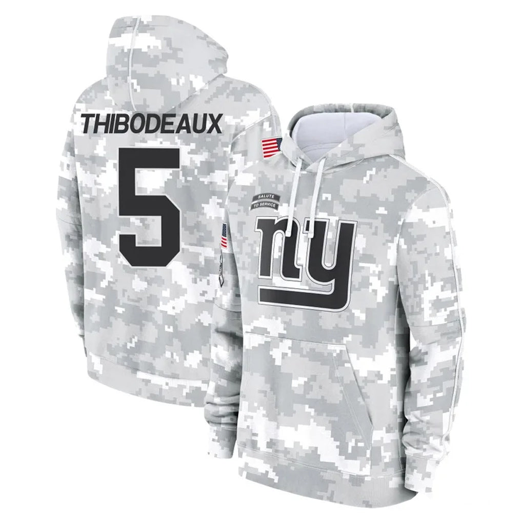 Choea NY.Giants #5 Kayvon Thibodeaux Player Arctic Camo Salute to Service Pullover Hoodies Limited Game Stitched Jerseys