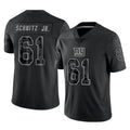 Choea NY.Giants #61 John Michael Schmitz Jr. Player Black Limited Reflective Home Game Stitched Jerseys