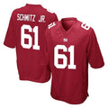 Choea NY.Giants #61 John Michael Schmitz Jr. Player Red Home Game Stitched Jerseys