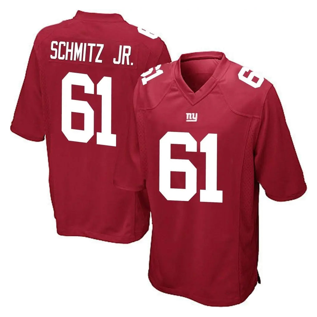 Choea NY.Giants #61 John Michael Schmitz Jr. Player Red Home Game Stitched Jerseys