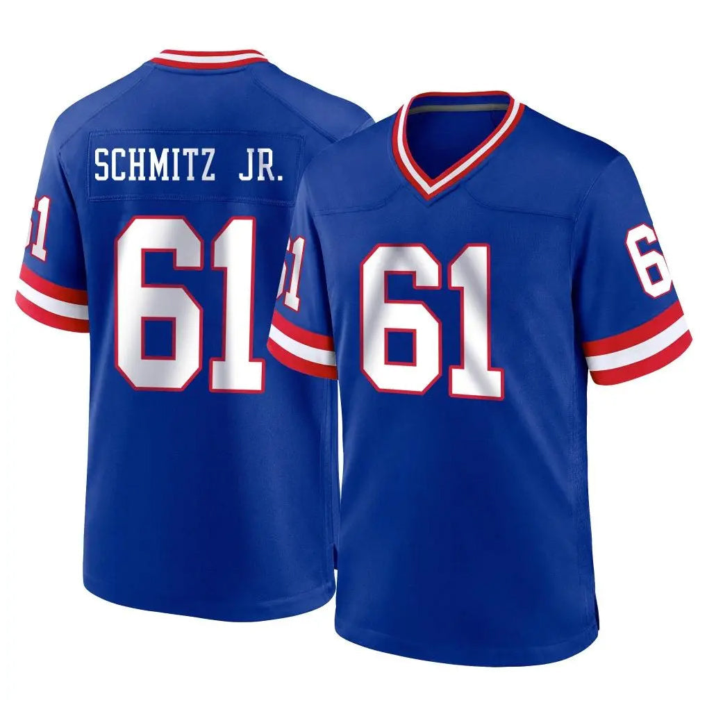 Choea NY.Giants #61 John Michael Schmitz Jr. Player Royal Classic Home Game Stitched Jerseys
