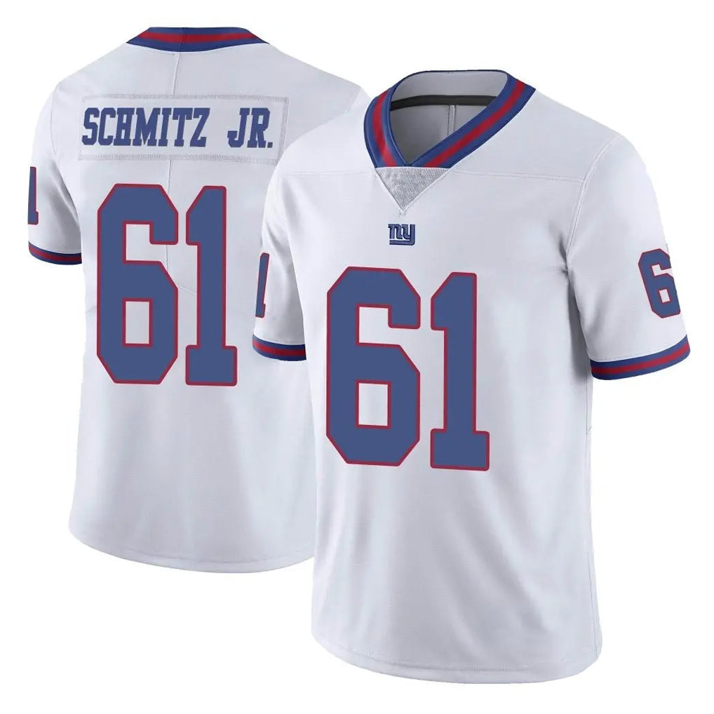 Choea NY.Giants #61 John Michael Schmitz Jr. Player White Color Rush Home Game Stitched Jerseys