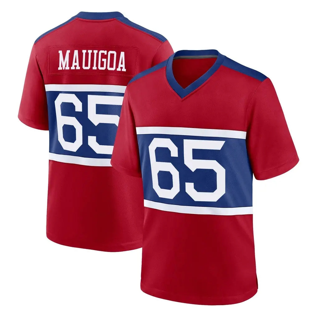 Choea NY.Giants #65 Francis Mauigoa Player Red Century Home Game Stitched Jerseys