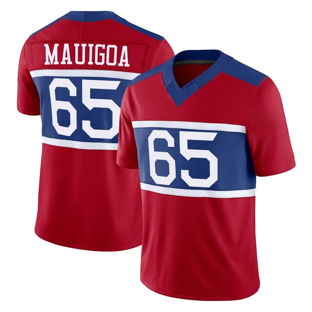 Choea NY.Giants #65 Francis Mauigoa Player Red Century Vapor F.U.S.E. Home Game Stitched Jerseys
