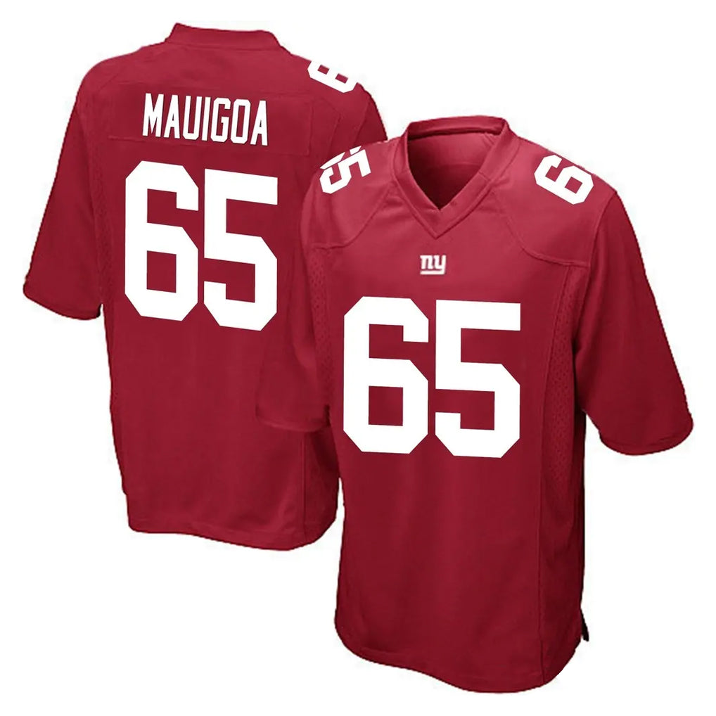 Choea NY.Giants #65 Francis Mauigoa Player Red Home Game Stitched Jerseys