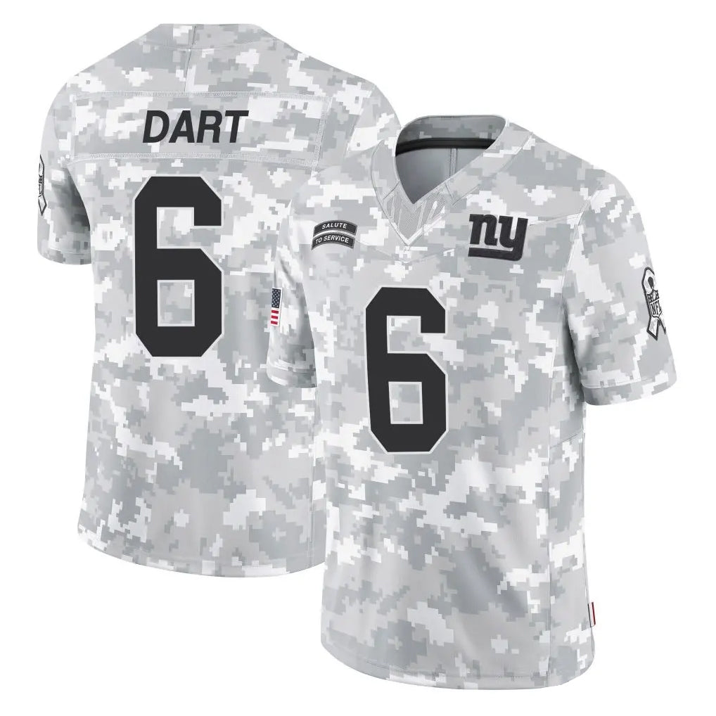 Choea NY.Giants #6 Jaxson Dart Player Arctic Camo Salute To Service Limited Game Stitched Jerseys