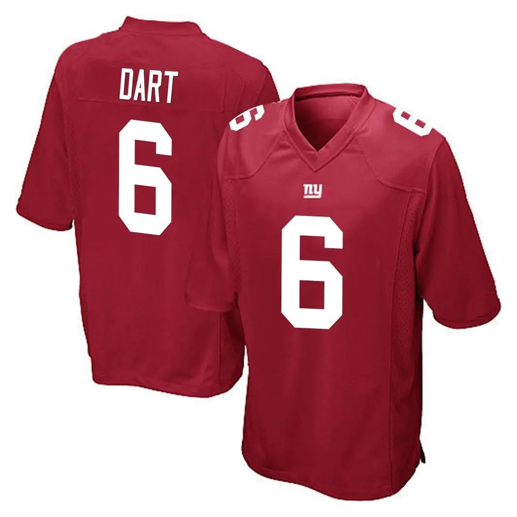Choea NY.Giants #6 Jaxson Dart Player Red Home Game Stitched Jerseys