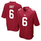 Choea NY.Giants #6 Jaxson Dart Player Red Home Game Stitched Jerseys