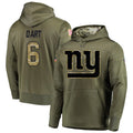 Choea NY.Giants #6 Jaxson Dart Player Salute to Service Hoodies Stitched Jerseys