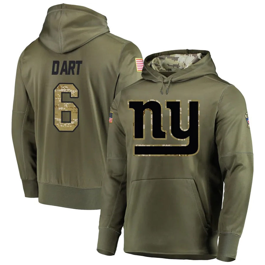 Choea NY.Giants #6 Jaxson Dart Player Salute to Service Hoodies Stitched Jerseys