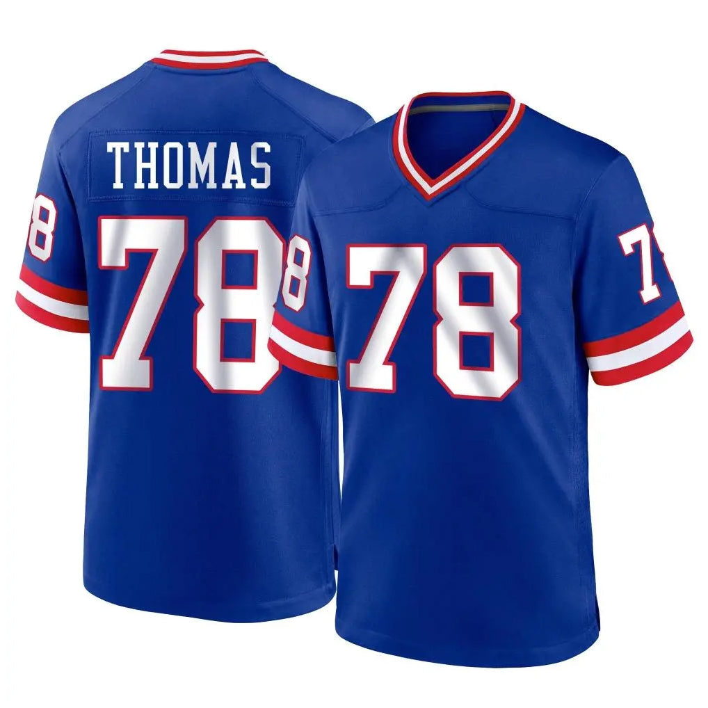 Choea NY.Giants #78 Andrew Thomas Player Royal Classic Home Game Stitched Jerseys