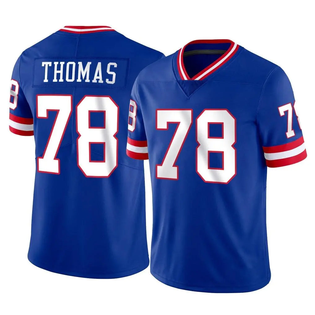 Choea NY.Giants #78 Andrew Thomas Player Royal Classic Vapor Home Game Stitched Jerseys