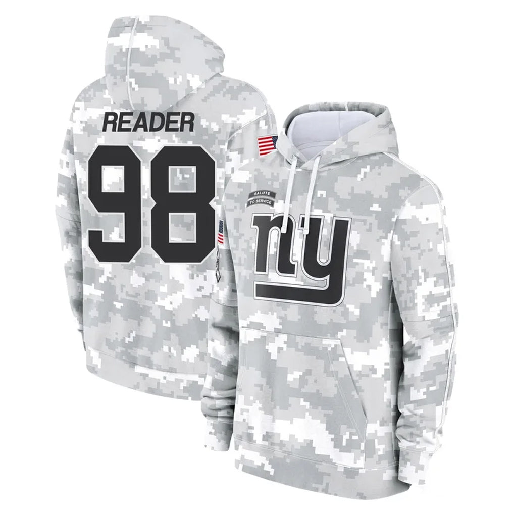 Choea NY.Giants #98 DJ Reader Player Arctic Camo Salute to Service Pullover Hoodies Limited Game Stitched Jerseys