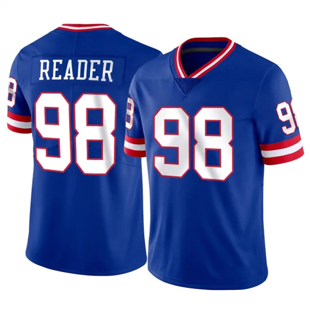 Choea NY.Giants #98 DJ Reader Player Royal Classic Vapor Home Game Stitched Jerseys