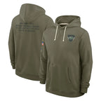 Choea NY.Jets Olive Salute to Service Pullover Hoodies Limited Blank Player Stitched Jerseys