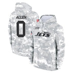 Choea NY.Jets #0 Braelon Allen Player Arctic Camo Salute to Service Pullover Hoodies Limited Game Stitched Jerseys