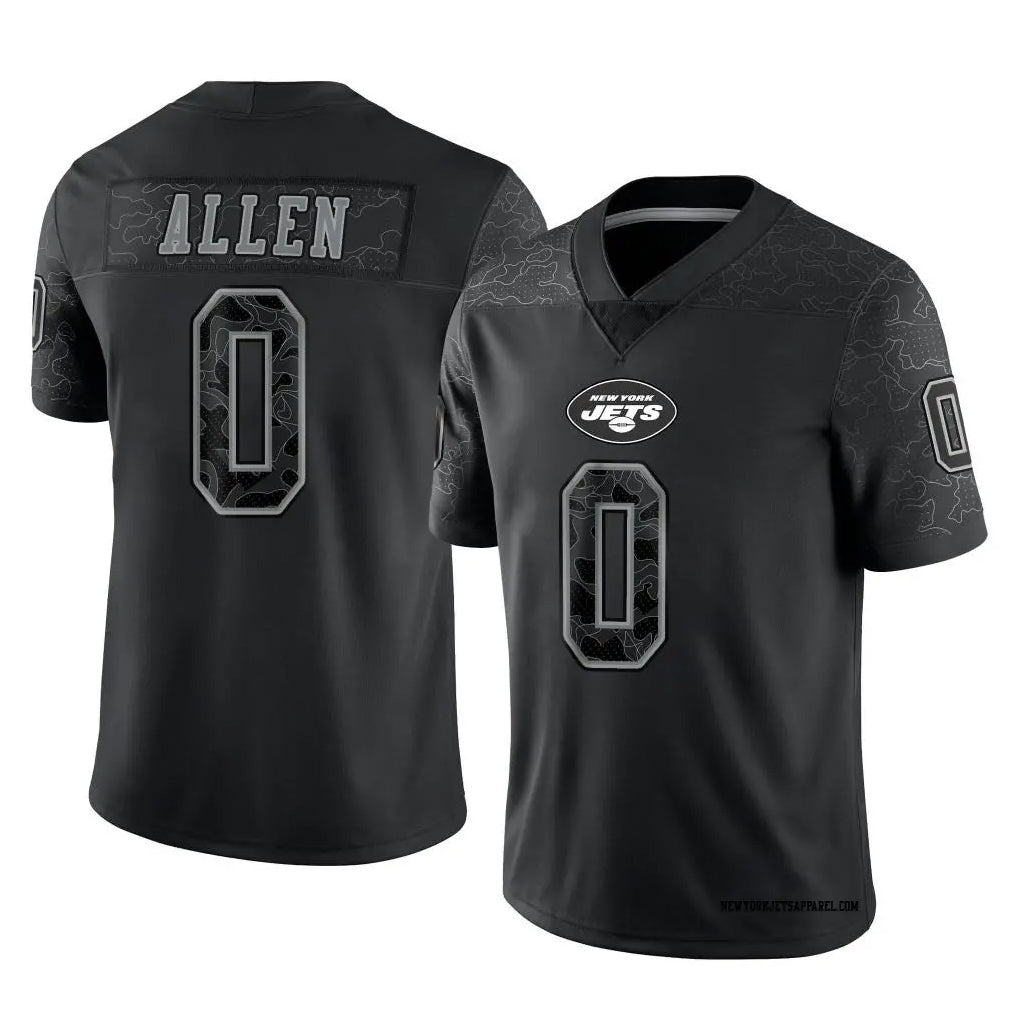 Choea NY.Jets #0 Braelon Allen Player Black REFLECTIVE Limited Stitched Jerseys