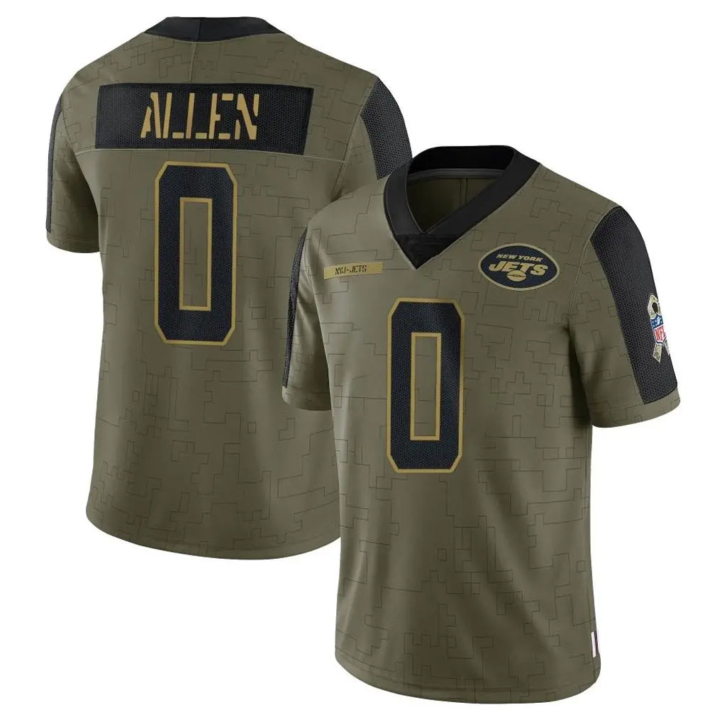 Choea NY.Jets #0 Braelon Allen Player Olive Salute To Service Limited Game Stitched Jerseys