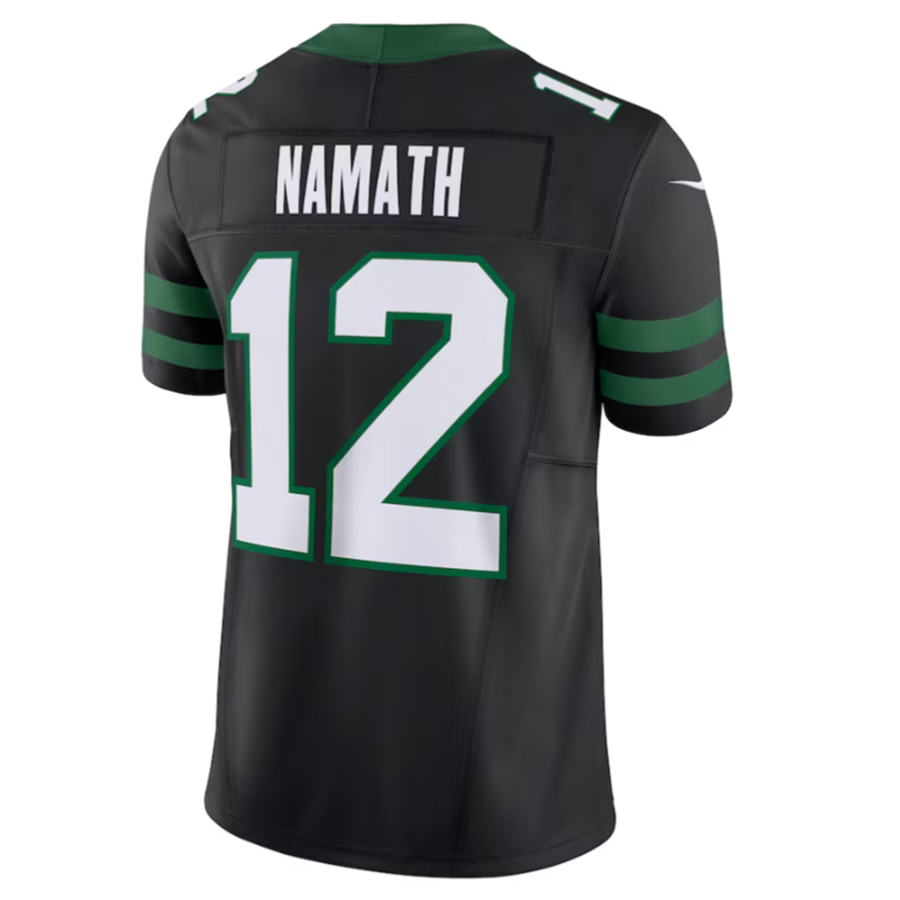 Choea NY.Jets #12 Joe Namath Legacy Black Vapor F.U.S.E. Limited Jersey Stitched American Stitched Jersey