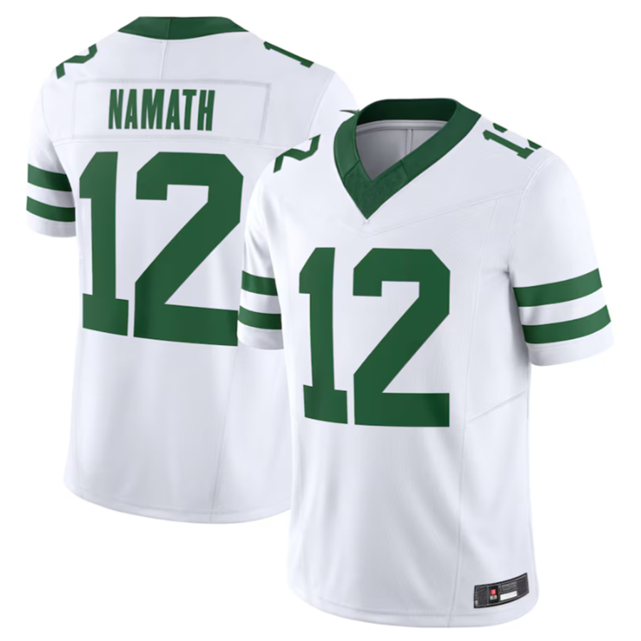 Choea NY.Jets #12 Joe Namath Legacy White Vapor F.U.S.E. Limited Jersey Stitched American Stitched Jerseys