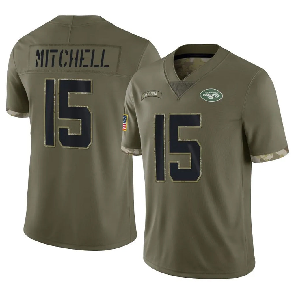 Choea NY.Jets #15 Adonai Mitchell Player Olive Salute To Service Limited Stitched Jerseys