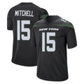 Choea NY.Jets #15 Adonai Mitchell Player Stealth Black Home Game Stitched Jerseys